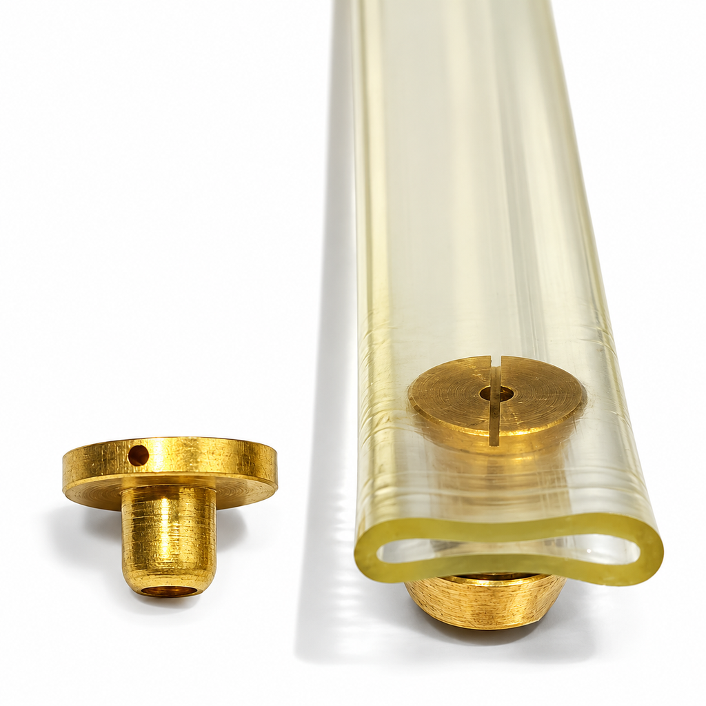 FLAT 15MM PU-TUBE WITH BRASS-BUTTON ASSEMBLY